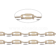 Brass Dapped Chains, Cable Chains, with Spool, Soldered, Flat Oval, Real 18K Gold Plated, 4x2x0.5mm, about 32.8 Feet(10m)/roll(CHC-R126-01G)