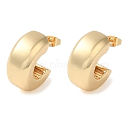 Brass Stud Earring, Half Hoop Stud Earring, Long-Lasting Plated, Golden, 23x10x22.5mm(EJEW-H103-05G)