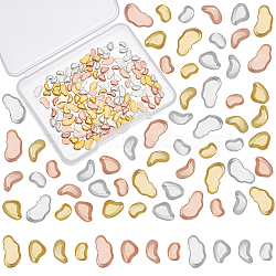 Olycraft 144Pcs 4 Styles Alloy Cabochons, Nail Art Decoration Accessories, DIY Crystal Epoxy Resin Material Filling, Cadmium Free & Lead Free, Mixed Color, 4~7x3~4x0.8~1mm(MRMJ-OC0002-38)
