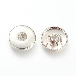 (Holiday Stock-Up Sale)Brass Spring Snap Fastener, Snap Socket, Garment Buttons, Flat Round, Platinum, 19x5mm, Hole: 5.5mm(BUTT-R024-05)