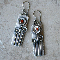 National Style Alloy Rhinestone Dangle Earrings, Rectangle, Antique Silver, 45mm(FS-WGBC682-08)