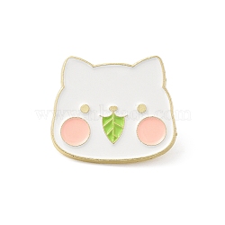 Alloy Brooches, Enamel Pins, for Backpack Cloth, Cat Shape, 22x25x1.5mm(JEWB-D014-07LG-01)