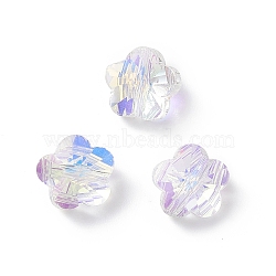 Imitation Austrian Crystal Beads, K9 Glass, Plum Blossom, Faceted, Clear AB, 8x5mm, Hole: 1.5mm(X-SWAR-O001-05)