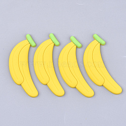 PVC Plastic Cabochons, Banana, Gold, 64x27x4.5mm(PVC-T004-30)