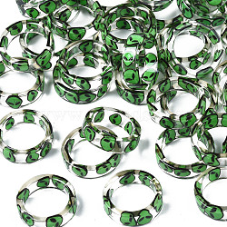 Transparent Resin Alien Finger Ring for Women, Lime Green, US Size 5 3/4(16.3mm)(RJEW-T022-018)