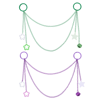 2Pcs Acrylic & Alloy Bag Extender Chains, Bag Replacement Accessories, Mixed Color, 385mm, 2pcs/set