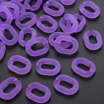 Transparent Acrylic Linking Rings, Quick Link Connectors, Frosted, Oval, Medium Purple, 19.5x15x5mm, Inner Diameter: 6x11
mm