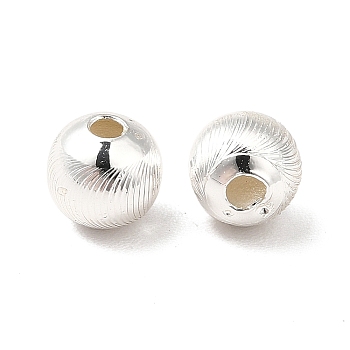 Brass Spacer Beads, Round, Silver, 5mm, Hole: 1.4mm