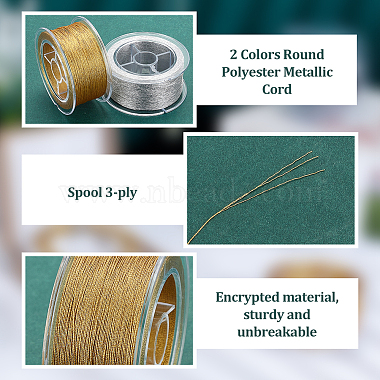 2 Boxen 2 Farben rund Polyester Metallic Kordel(OCOR-PH0002-68A)-4
