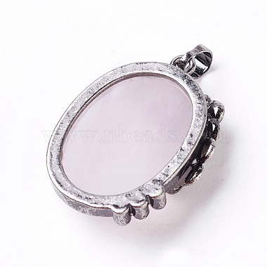 Pendentifs de quartz rose naturel(G-I220-A06)-2