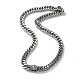 304 Stainless Steel Cuban Link Chain Necklaces with Skull Clasps(NJEW-P288-22P)-1