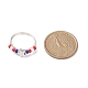Independence Day Japanese Seed Braided Bead Finger Ring(RJEW-TA00062)-4