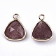 Natural Strawberry Quartz Charms(G-N326-48C)-2