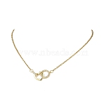 Brass Micro Pave Clear Cubic Zirconia Heart with Ring Pendant 304 Stainless Steel Cable Chain Necklaces for Women, Golden, 15.91 inch(40.4cm)(NJEW-JN05659)