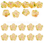10Pcs Handmade Lampwork Beads, Bumpy, Flower, Goldenrod, 13.5~14x14.5~15x7~8mm, Hole: 1.4mm(LAMP-TADJ0001-01C)