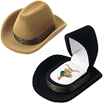 4Pcs 2 Colors Hat Velvet Jewelry Boxes, Jewelry Case for Rings Pendant Storage, Mixed Color, 6.8x5.7x3.6cm, 2pcs/color(CON-SC0001-19B)