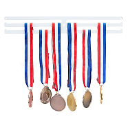 Rectangle Iron Medal Holder, Medals Display Hanger Rack, Medal Holder Frame, White, 35x5x0.2cm(ODIS-WH0007-55B)