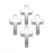 304 Stainless Steel Links connectors, Cross, Stainless Steel Color, 35.5x20.5x1.5mm, Hole: 1.6mm(STAS-L234-147P)