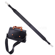 Imitation Leather Bag Handles, with Alloy Findings, for Bag Replacement Accessories, Black, 80x4x0.35cm(FIND-WH0126-157C)