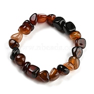 Dyed & Heated Natural Agate Nugget Beaded Stretch Bracelets, Coconut Brown, Inner Diameter: 2 inch(5.2cm)(BJEW-H238-01E)