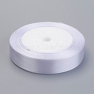 Single Face Satin Ribbon, Polyester Ribbon, White, about 1/2 inch(12mm) wide, 25 yards/roll(22.86m/roll), 250yards/group(228.6m/group), 10rolls/group(RC12mmY001)