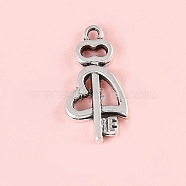 Valentine's Day Tibetan Style Alloy Pendants, Heart, Antique Silver, 24x12x2mm(FIND-CJC0019-25L)