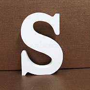 Letter Wooden Ornaments, for Home Wedding Decoration Shooting Props, Letter.S, 100x100x15mm(LETT-PW0002-61S)
