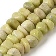 Natural Lemon Jade Beads Strands, Nuggets, Tumbled Stone, 6.5~12.5x3~8.5x6~12mm, Hole: 0.8mm, about 75~78pcs/strand, 15.63'~16.06''(39.7~40.8cm)(G-B078-G03-01)