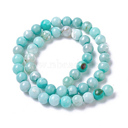 Agate teinte naturelle brins de perles imitation turquoise, ronde, turquoise pale, 6mm, Trou: 0.8mm, Environ 60~64 pcs/chapelet, 14.88 pouce ~ 15.15 pouces (37.8~38.5 cm)(G-P425-02A-6mm)