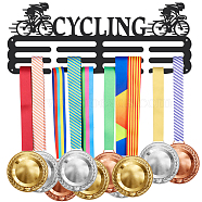 Sports Theme Iron Medal Hanger Holder Display Wall Rack, with Screws, Bicycle Pattern, 150x400mm(ODIS-WH0021-436)