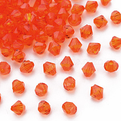 Transparent Acrylic Beads, Faceted, Bicone, Orange Red, 5x4.5mm, Hole: 1.2mm, about 12160pcs/500g(MACR-S373-84-B07)