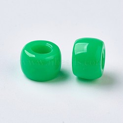 European Resin Large Hole Beads, Barrel, Spring Green, 8x5~6mm, Hole: 4mm, about 2020pcs/500g(RESI-WH0002-06G)