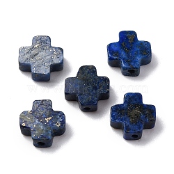 Natural Lapis Lazuli Beads, Dyed, Cross, 8x8x3mm, Hole: 1.2mm(G-K369-04F)