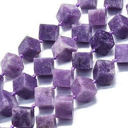 Natural Lilac Jade Beads Strands, Rhombus, 14~16x15~17x15~17mm, Hole: 1mm, about 25pcs/strand, 16.73''(42.5cm)(G-K245-G02-03)