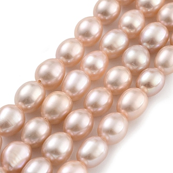 Natural Cultured Freshwater Pearl Beads Strands, Rice, Grade 4A+, Sandy Brown, 5~6mm, Hole: 0.7mm, about 26pcs/strand, 7.09''(18cm)