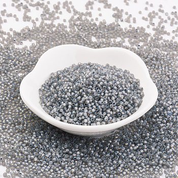 TOHO Japanese Seed Beads, Round, 11/0 , (2115) Silver Lined Black Diamond Opal, 2x1.5mm, Hole: 0.5mm, about 42000pcs/pound
