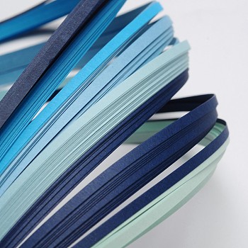 6 Colors Quilling Paper Strips, Gradual Blue, 390x3mm, about 120strips/bag, 20strips/color
