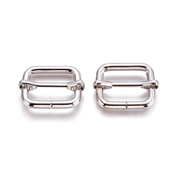 Iron Buckles, Rectangle, Platinum, 29.5x38.5x8.5mm