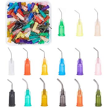 Plastic Fluid Precision Blunt Needle Dispense Tips, Mixed Color, 82x82x27mm, 120pcs/box