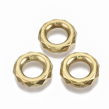 CCB Plastic Linking Rings, Faceted, Ring, Golden, 24x6mm, Inner Diameter: 12.5mm
