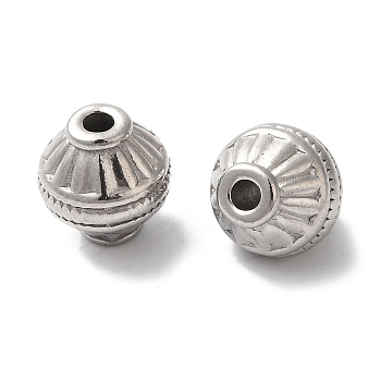 Non-Tarnish 304 Stainless Steel Beads, Lantern, Stainless Steel Color, 9x8mm, Hole: 1.8mm