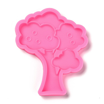 DIY Tree Food Grade Silicone Fondant Molds, for DIY Cake Decoration, UV Resin & Epoxy Resin Jewelry Making, Hot Pink, 115x93x10mm