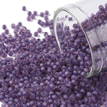 TOHO Round Seed Beads, Japanese Seed Beads, (928FM) Purple Lined Amethyst Matte, 11/0, 2.2mm, Hole: 0.8mm, about 3000pcs/10g