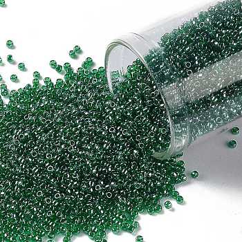 TOHO Round Seed Beads, Japanese Seed Beads, (108B) Transparent Mint Green Luster, 15/0, 1.5mm, Hole: 0.7mm, about 3000pcs/bottle, 10g/bottle