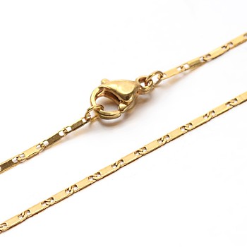 304 Stainless Steel Mariner Link Chain Necklaces, with Lobster Clasps, Golden, 17.7 inch(45cm)