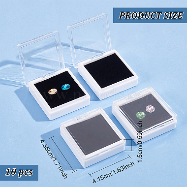 White Acrylic Loose Diamond Display Boxes with Clear Hinged Lid(CON-WH0092-18A)-2