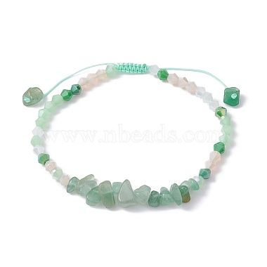 Bracelets tressés en perles de pierres précieuses naturelles et synthétiques pour femmes(BJEW-JB09992)-3