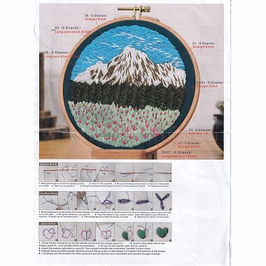 Набор для вышивки цветов и гор своими руками(DIY-O021-12B)-6