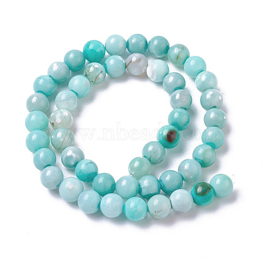 6mm PaleTurquoise Round Natural Agate Beads