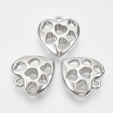 Platinum Heart Plastic Pendants